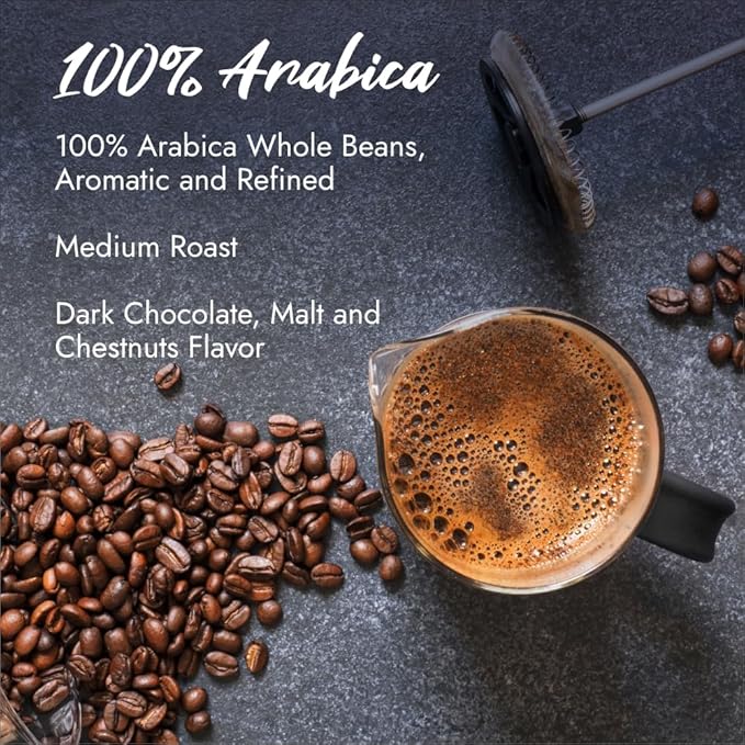 Caffè Borbone Whole Bean Coffee, 100% Arabica, Medium Espresso Roast - Freshly Roasted and Packaged in Italy - 2.2 Pound (Pack of 6)
