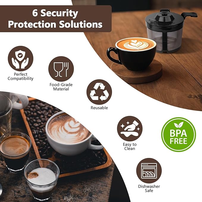 2pack Coffee Filter Basket with Ninja PB051 / PB040 / PB041ST | Reusable Coffee Filters for Ninja Coffee Maker | Ninja Coffee Filters Accessories(2 Coffee Filters and 2 Coffee Coasters)