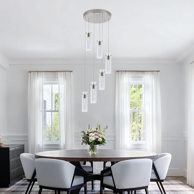 Pendant Lights Kitchen Island Brushed Nickel, Dimmable LED Pendant Light Fixtures with Remote, Modern Kitchen Pendant Lighting Over Island for Dining Room & Bar Counter 3000K-6000K - Image 9