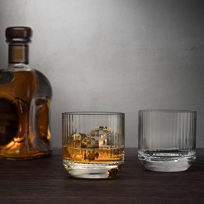 NUDE GLASS NUDE Whiskey Glasses Set of 4 SOF – 9.25 oz Lead-Free Crystal Old Fashioned Glass Big-Top - Image 4