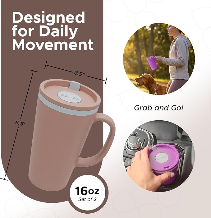Copco Cone Desk Mug 16 Oz - Purple/Brown, Set of 2 - Image 2