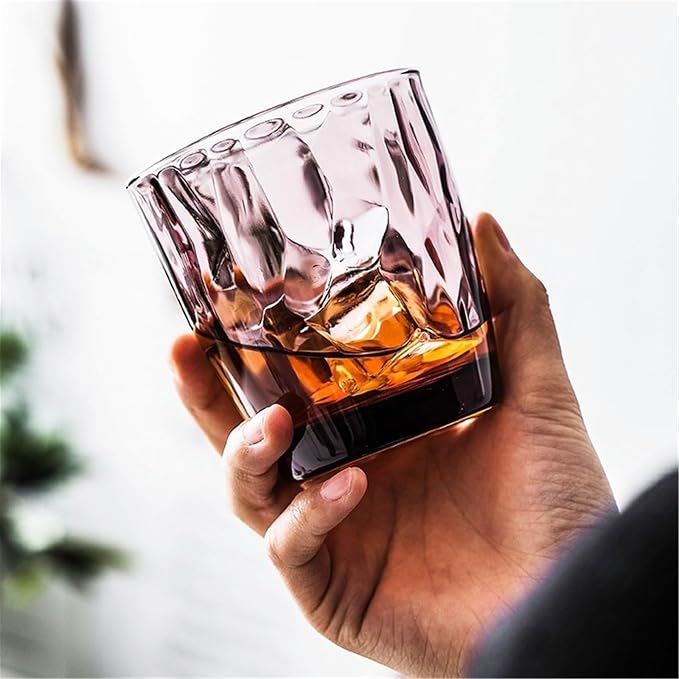 drinking glassware Colored Diamond Embossed Drinking Glasses(Purple,Medium) - Image 4