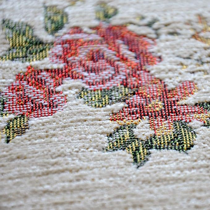 Vintage Rustic Shabby Rose Rug Luxury Soft Elegant Traditional Rugs Accent Floral Floor Rugs Carpet for Home Living Room/Bedroom, 5' x 7', Country Rose - Image 7