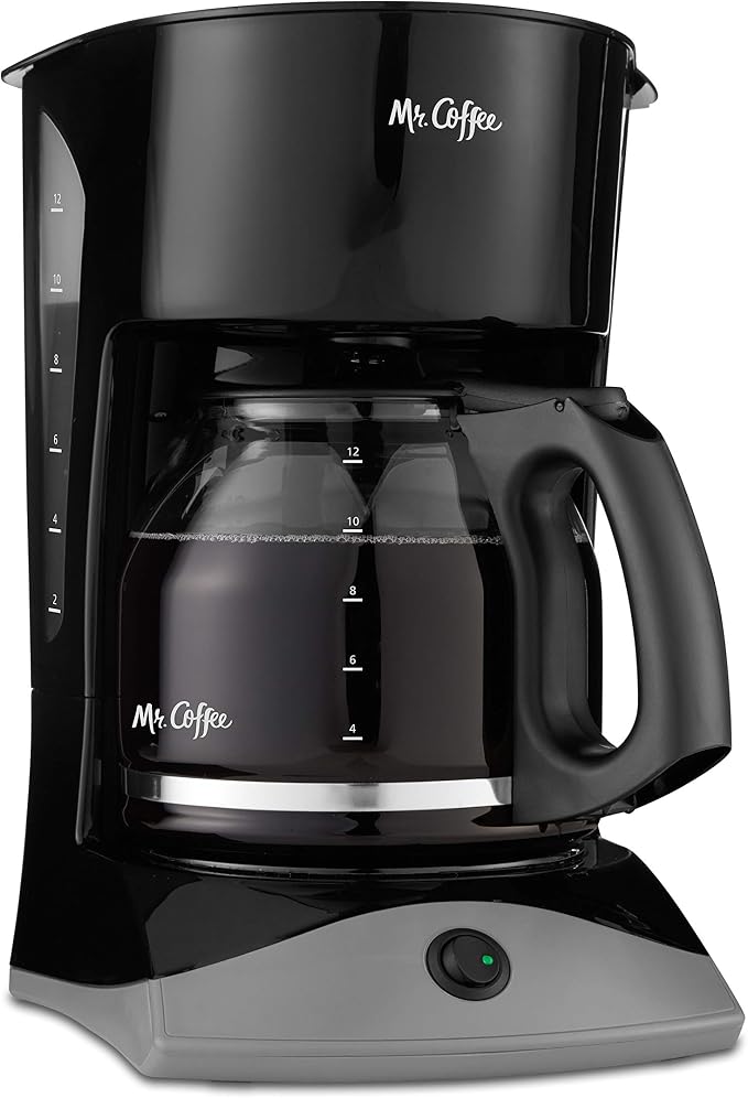 Mr. Coffee Black Coffee Maker, 12 Cups, with Auto Pause and Glass Carafe, Perfect for Home and Office Use by Unknown