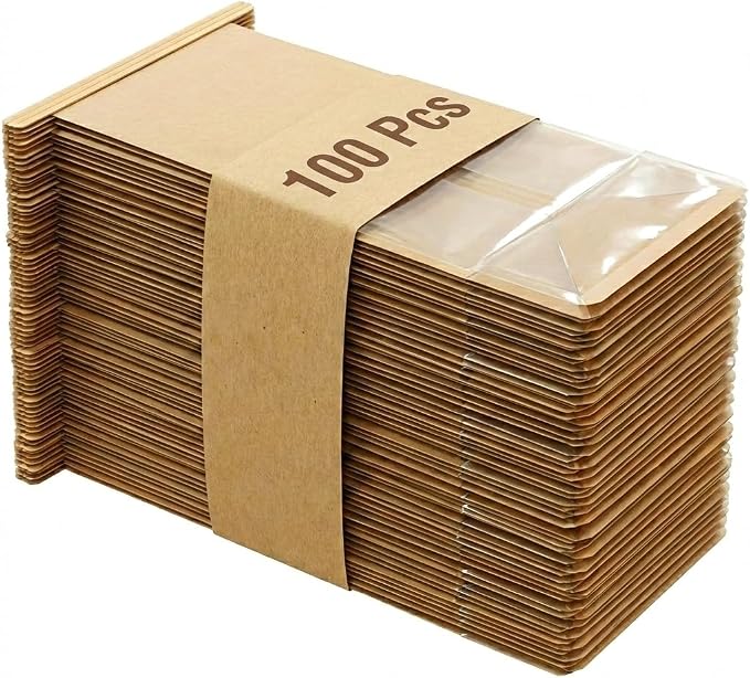 100 Pack Eco-Friendly Kraft Paper Bakery Bags with Clear Window, Reusable Tin Tie Tab Lock for Sealed Freshness, Baked Goods Packaging for Gifting and Bake Sale Extra small(3.9*9.4*3.5Inches) - Image 8