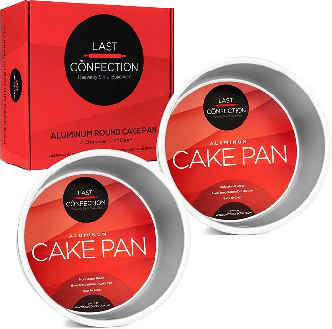 7 x 4 Inch Round Cake Pans, Set of 2 Anodized Aluminum Cake Pans Baking Tins - Image 6