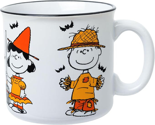 Silver Buffalo Peanuts Halloween Squad Costumes, Ceramic Camper Mug, 20oz | Charlie Brown, Snoopy, Woodstock, Lucy and Linus, 0.59 Liters by SilverBuffalo