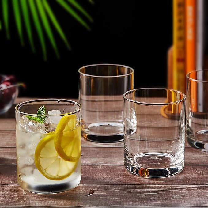 13.8oz Borosilicate Glass Drinking Glasses Set of 6, Heat-Resistant Double Old Fashioned Lowball Tumblers, Crystal Clear Water Cups, Lowball Glasses Rocks Glasses for Cocktail, Whiskey Glasses - Image 7