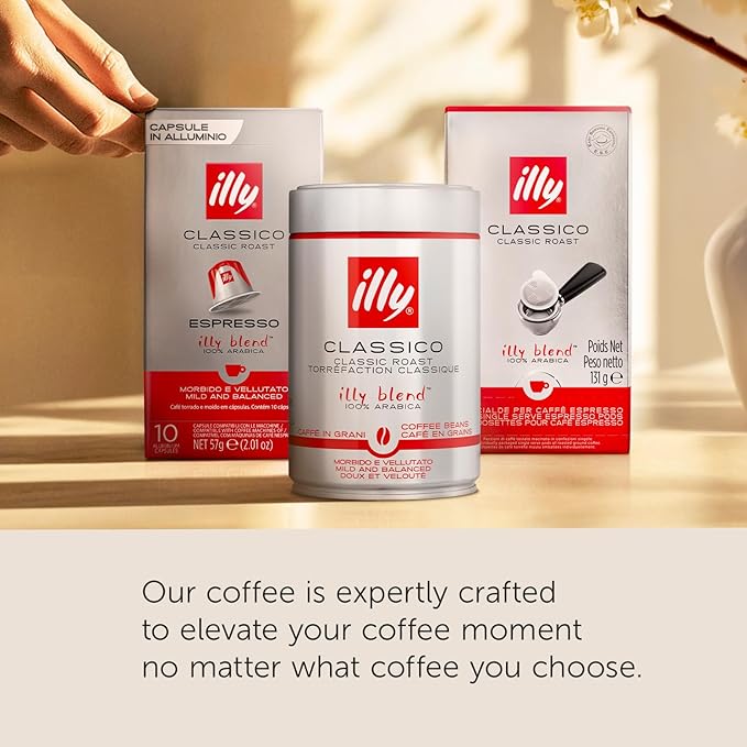 Illy Coffee, Smooth And Balanced, Classico Medium Roast K-Cups, Made With 100% Arabica Beans, All-Natural, No Preservatives, Pods For Keurig Machines, 10 K-Cup Pods (Pack Of 1)