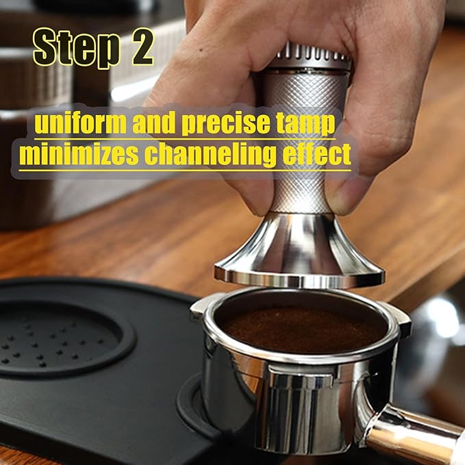 2-in-1 Espresso Tamper and Distributor Magnetic Set 53mm,Dual Head Coffee Tamper with Stirrer for 54mm Portafilter,Stainless Steel Espresso Tools for Barista Home Coffee Machine Accessories (Silver)