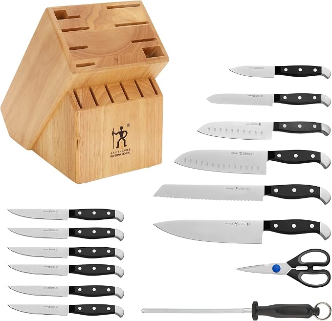 Henckels Statement 15-Pc Knife Block Set, Razor-Sharp, German Engineered | Informed by 100+ Years of Mastery. Dishwasher safe, Comfortable Grip Ideal for Everyday Cooking. High Quality Stainless Steel - Image 2