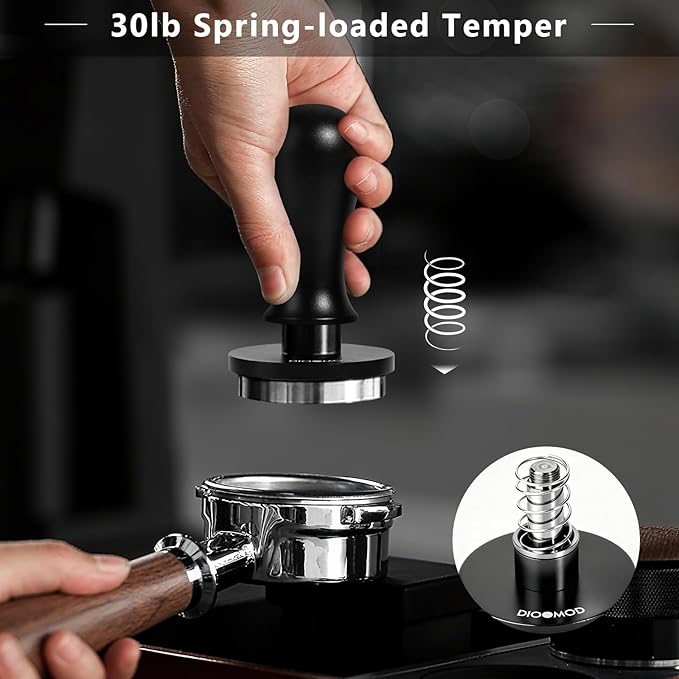 54mm Espresso Tamper, Spring Loaded Coffee Tamper Tool, Stainless Steel Calibrated Espresso press Tool for Breville Series 54mm Portafilter Basket, Barista Coffee Accessories