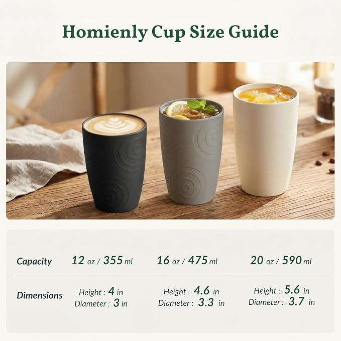 Homienly Premium Wheat Straw Cups Set of 6, Reusable 16oz Water Glasses Lightweight and Unbreakable Drinking Cups,Alternative Plastic Cup Dishwasher Safe Cups for Home and Outdoor - GreyStone - Image 9