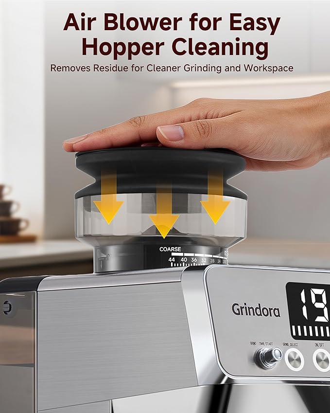 Espresso Machine with Grinder,20 Bar,44 Grind Setting,Milk Frother | Stainless Steel Coffee Machine,Easy-Clean,PID Temp Control,Built-in Grinder, Latte,Cappuccino,Americano & Hot/Cold Brew - Image 4