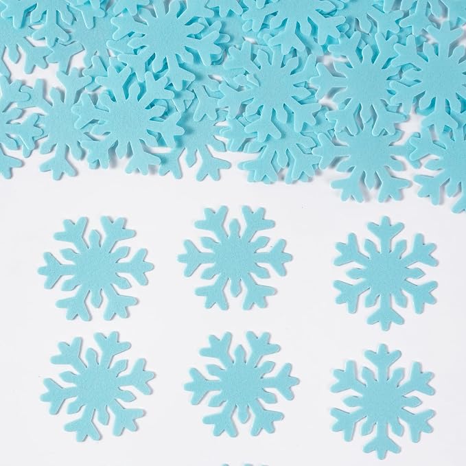 Edible Snowflakes for Cake Decorating, 50 Pcs Blue Snowflakes Edible Wafer Paper, Snowflake Cake Decorations for Macaron, Cakecircle, Cupcake, Ice Cream Topping - Image 2
