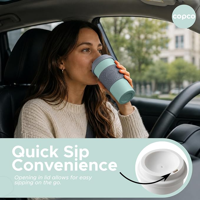 Copco Acadia Travel Mug, 16 Oz - Aqua & Gray, Set of 2 - Image 6