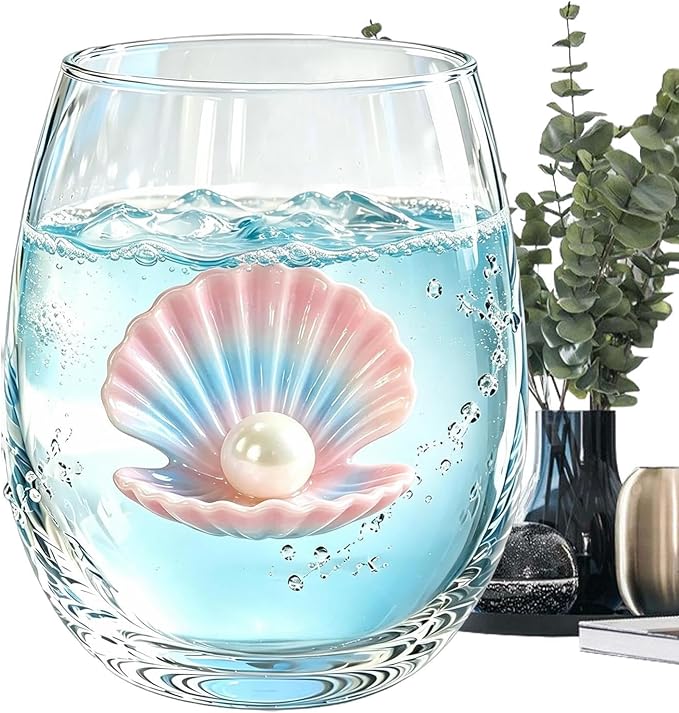 Drinking Glasses, 350ml Transparent Sea Animal Kitchen Glassware | Cocktail Glasses for Milk Ice Water Juice Tea Beer Mother Dad Wife by Unknown
