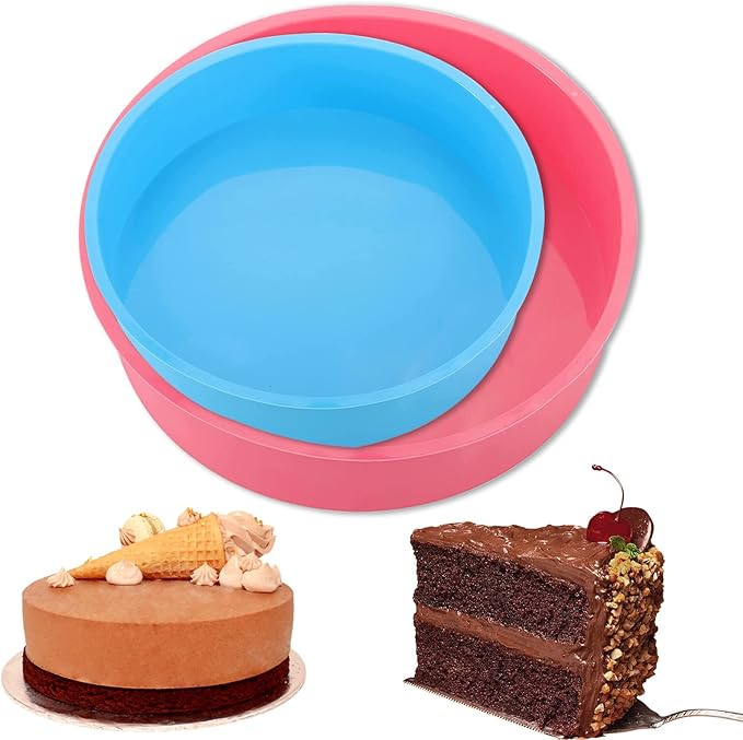 Birthday Cake Molds for Baking Silicone Cake Pans Reusable and Durable Non-Stick Baking Molds Trays for Chocolate Cake Jelly Pudding Mould Candy Making Baked Tool