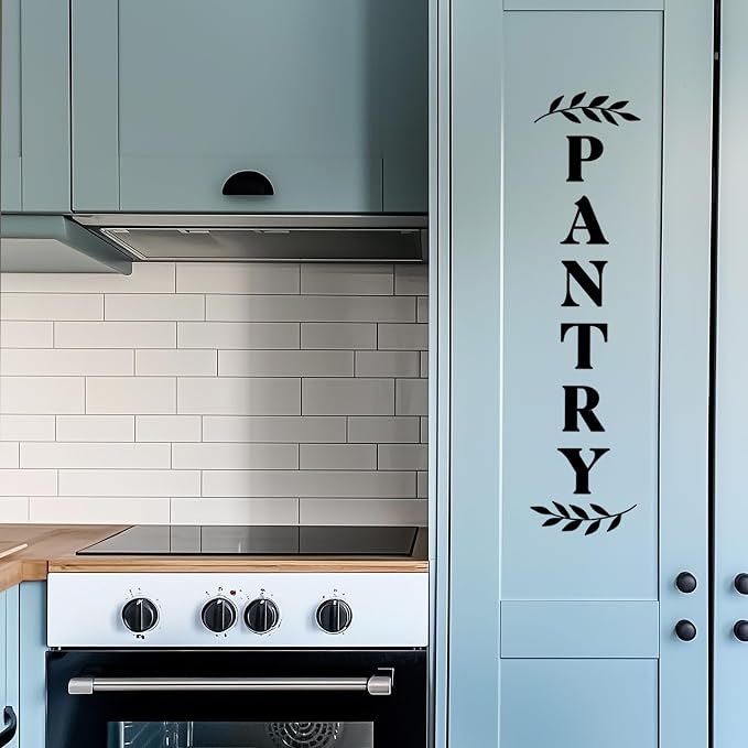 Pantry Door Vinyl Decal – Farmhouse Kitchen Decor Sticker – Black Pantry Door Sign for Kitchen Organization (Black, H - 27.6 inch) - Image 3