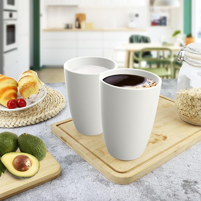 Drinking Glasses 20 OZ, Wheat Straw Cups Set of 6 | Alternatives to Plastic Cups Reusable, Large Water Cups, Dishwasher & Microwave Safe Cup Sets for Kitchen, Party, Camping - White - Image 7