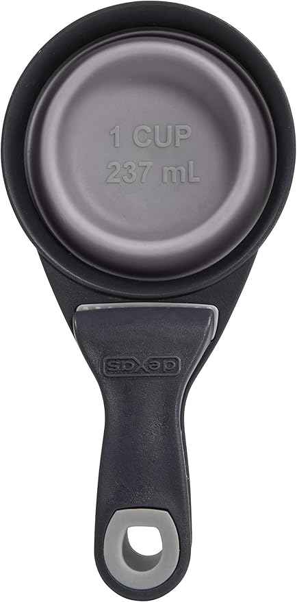 Dexas Pets Collapsible KlipScoop Collapsible Dry Dog Food Scoop and Dog Food Bag Clip, 1 Cup Capacity, Light Gray (PW660432429) (Pack of 2)