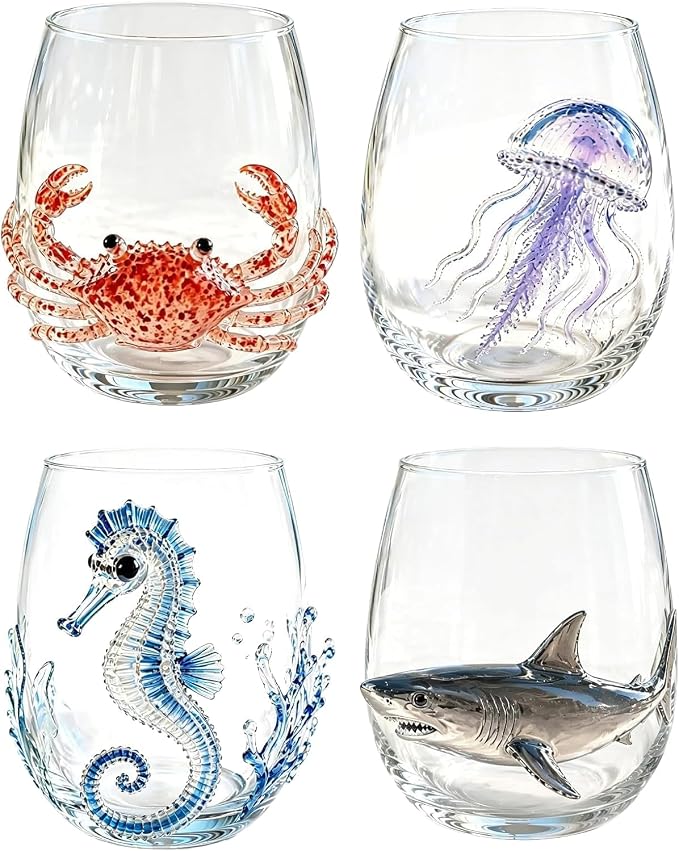 Artisan Blue Octopus Glassware Handmade 3D Ocean Decor Gift - Image 9