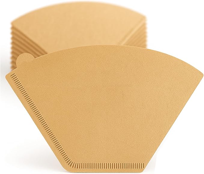 100 Count #4 Cone Coffee Filters Unbleached Natural Paper, 8-12 Cup Size 4 Coffee Filter, Durable, Eco-Friendly, Easy Fit, No Clogging, Smooth Flow, Compatible With Most Drip Machines