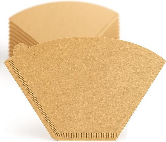 100 Count #4 Cone Coffee Filters Unbleached Natural Paper, 8-12 Cup Size 4 Coffee Filter, Durable, Eco-Friendly, Easy Fit, No Clogging, Smooth Flow, Compatible With Most Drip Machines