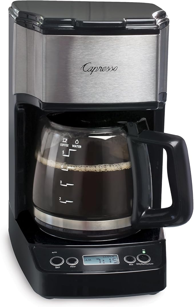 Capresso 5-Cup Mini Drip Coffee Maker, Black and Stainless Steel by Capresso