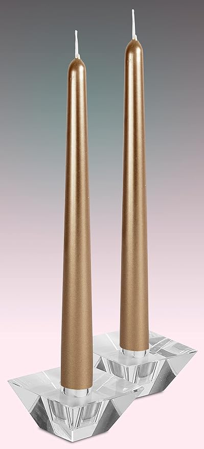 Hyoola Tall Metallic Antique Gold Taper Candles - 10 Inch - Dripless - 12 Pack - 8 Hour Burn Time - Image 8