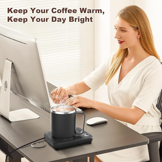 Felibeaco Coffee Mug Warmer &Mug Set for Desk, Smart Coffee Cup Warmer with 16oz Heated Mug, Cup Heater with Auto Shut Off for Office/Home, Coffee Gifts for Women/Men/Dad on Father‘s Day, Black - Image 4
