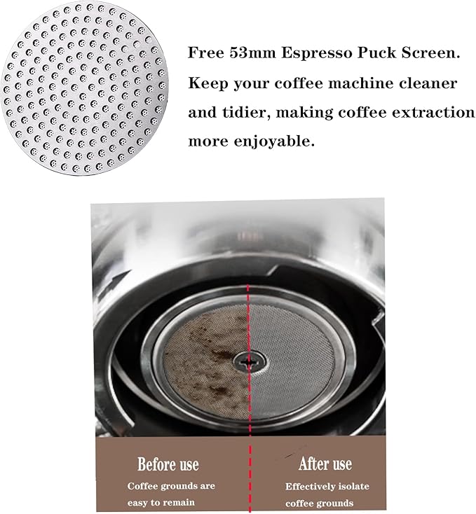 53mm Coffee Distributor and Tamper,Adjustable Depth for Breville 54mm Portafilter，Dual Head Coffee Leveler，Professional Espresso Hand Tampers（Black）