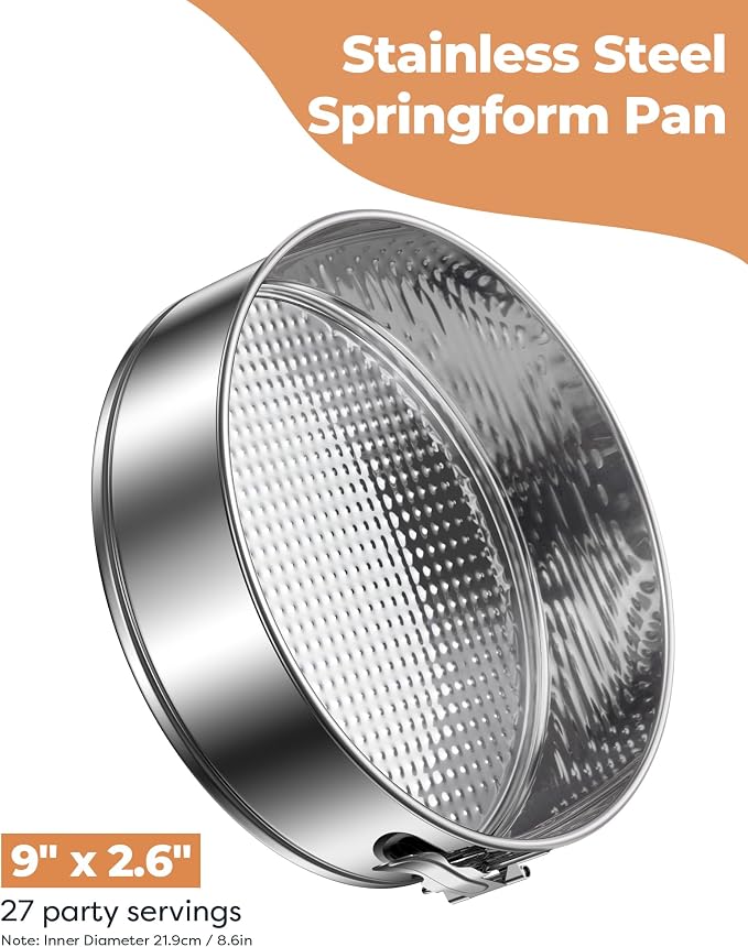 Kootek Cake Pan, Nonstick Springform Pan with Removable Bottom, 9 Inch Round Cheesecake Cake Baking Pans (Pack of 2) - Image 6