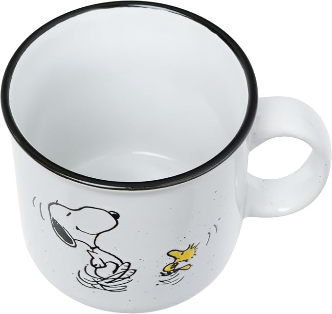 Silver Buffalo Peanuts Snoopy Wax Resist, Ceramic Camper Mug, 20oz | 0.59 Liters - Image 3