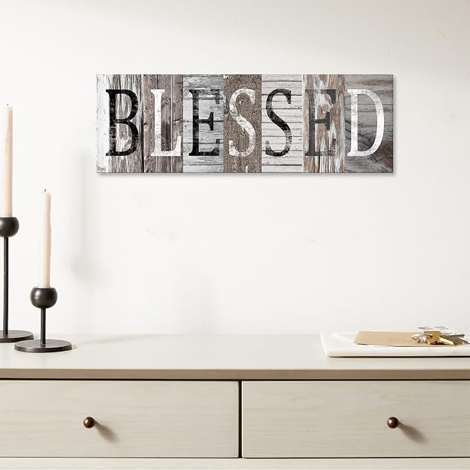 Pinetree Art Blessed Sign Canvas Wall Art Decor Inspirational Motto Canvas Prints (With Solid Wood Inner Frame) (Blessed, 6 x 17 inch) - Image 4