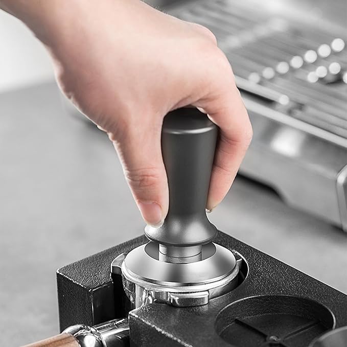 51mm Coffee Distributor and Tamper, Stainless Steel Coffee Tamper 51mm with Aluminum Alloy Handle, Professional Espresso Distributor Leveler Tool, Spring-loaded Tamper