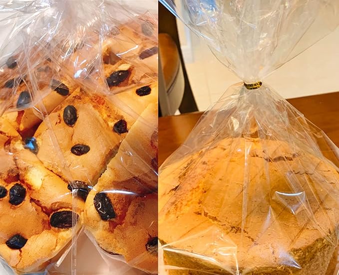 Clear Food Storage Bags for Toast Bread Cookies Candy Chocolate Cake Bakery Gift Packaging Cake Tray and Ribbon, 20 Pack - Image 5