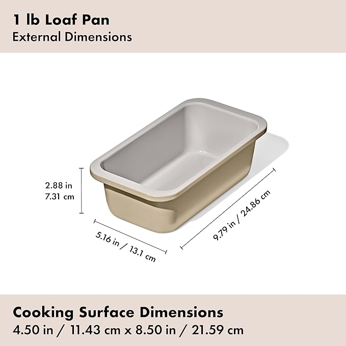 OXO Good Grips Non-Stick Pro Ceramic Coated Metal Bakeware 1Lb Loaf Pan – Biscuit - Image 7