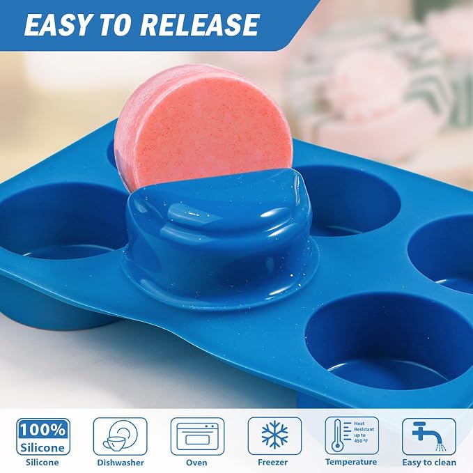 Webake Cake Puck Mold Set 2 Different Sizes, Silicone Flat Cake Pop Molds for Chocolate Covered Desserts, BPA Free - 2 Molds & 1 Scraper - Image 6