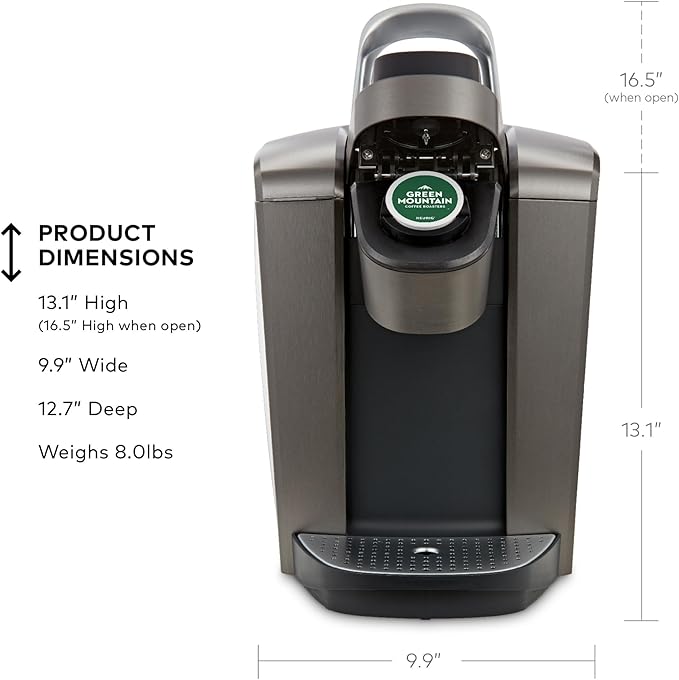 Keurig K-Elite Single Serve K-Cup Pod Coffee Maker, with Strength and Temperature Control, Iced Coffee Capability, 8 to 12oz Brew Size, Programmable, Brushed Slate | Strength, Temperature Control, Iced Coffee Capability, 8 to 12oz Brew Size, Programmable - Image 7