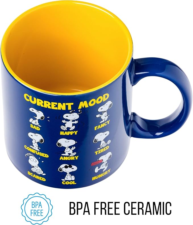 Silver Buffalo Peanuts Snoopy Current Mood Emotions, Ceramic Mug, 20oz | Cup, 0.59 Liters - Image 6