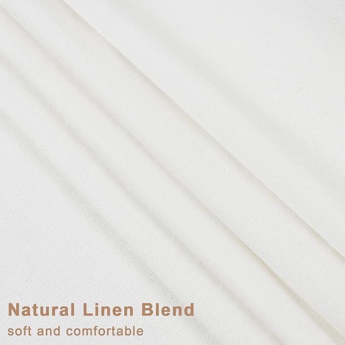 Likiyol Linen Swag Curtains Farmhouse Ruffle Valances for Windows Rustic Country Window Valances Light Filtering Kitchen Curtains Rod Pocket Valance for Bathroom Cafe, Black White, 60" W x 36" L - Image 6