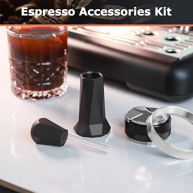 54mm Espresso Accessories Kit for Breville Portafilter, Coffee Distributor and Espresso Tamper, Wdt Espresso Distribution Tool & Dosing Funnel Set for Espresso Coffee Machines (54mm)