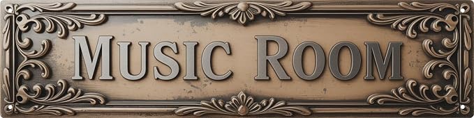 WSUPBPR Music Room Metal Sign 4x16in Vintage Plaque for Studio Wall Decor Musician Gift by WSUPBPR