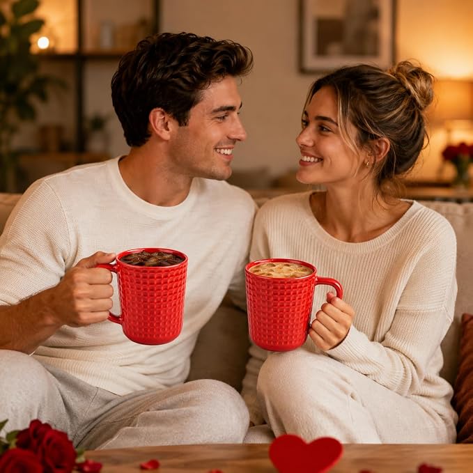 20 oz Large Coffee Mug ,Ceramic Coffee Cup with handle for Men and Women, Big Capacity Tea Mug for Latte, Milk & Cocoa, Porcelain coffee mug for Office and Home – Dishwasher & Microwave Safe,1PC,(Red) - Image 6