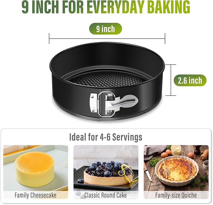 Vakoo 9 Inch Springform Pan - Nonstick, Leakproof Cheesecake Pan for Baking, Easy Release, No Parchment Paper Needed - Image 2