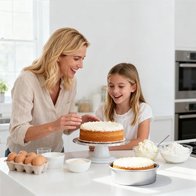 Beasea Round Cake Pans, 2 Pack 10 Inch Aluminum Alloy Large Cheesecake Pan with Removable Bottom, Layer Cake Tin Mold for Baking Oven - Image 7