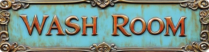 Bar Sign Bar Gifts Vintage Metal Wall Decor Sign"WASH ROOM" Street Sign Funny Man Cave Decor Accessories for Home, Bar, Bathroom, Bedroom Unique Retro Tin Signs for Outdoor 4 X 16 inches by Unknown