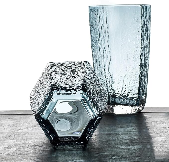 Glass Tumblers Drinking Glasses, hammered Lead-free crystal glass Cup Kitchen Glassware(Small) - Image 5