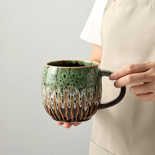 Large Ceramic Coffee Mug - 20oz Big Tea Cup, Green | Large Tea Mug, Microwave Safe, Dishwasher Safe by LPYLXINGYAN